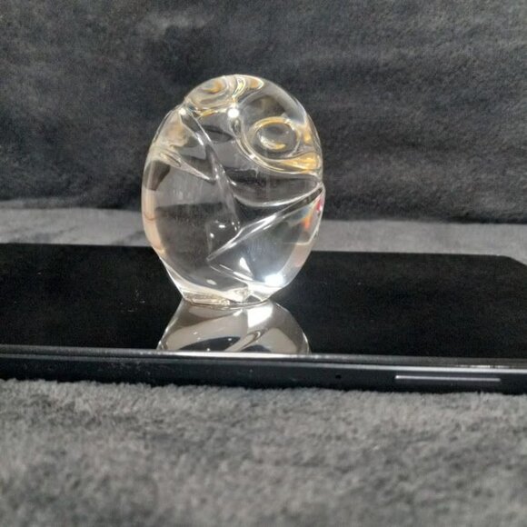 Steuben Other - Steuben Art Glass Crystal Owl Hand Cooler Desk Paperweight Figurine